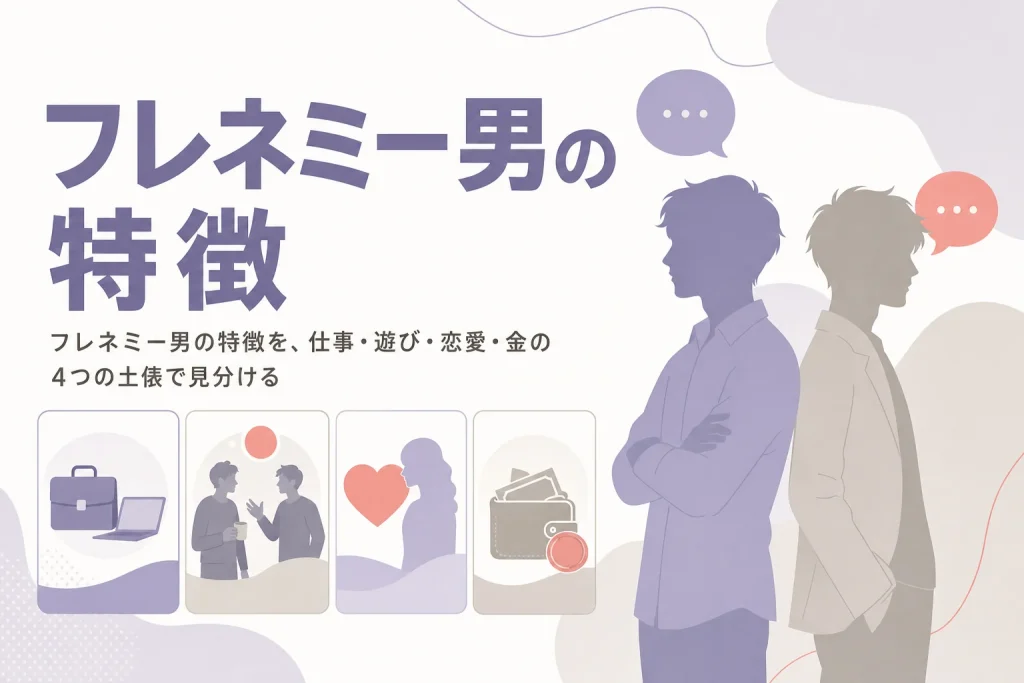 フレネミー男の特徴と、男性同士に出やすい行動サインを土俵別に整理する記事のアイキャッチ