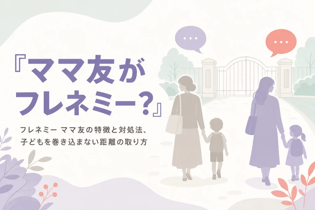 ママ友がフレネミーかもしれない時の特徴と対処法、距離の取り方を解説する記事のアイキャッチ